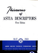 Thesaurus of ASTIA Descriptors