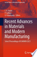 Recent Advances in Materials and Modern Manufacturing Book