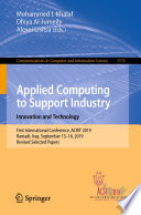 Applied Computing to Support Industry: Innovation and Technology First International Conference, ACRIT 2019, Ramadi, Iraq, September 15–16, 2019, Revised Selected Papers /