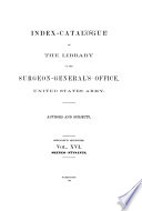Index catalogue of the Library of the Surgeon General s Office     Book