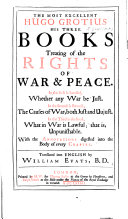 Read Pdf The Most Excellent Hugo Grotius His Three Books Treating of the Rights of War and Peace     Translated Into English by W  Evats  B D