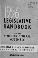 1956 Legislative Handbook for the Kentucky General Assembly