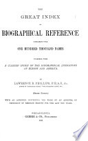 The Great Index of Biographical Reference