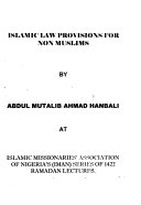 Islamic Law Provisions for Non-Muslims