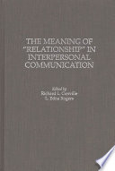 The Meaning of  relationship  in Interpersonal Communication Book