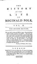The History of the Life of Reginald Pole. Vol. I (- II)