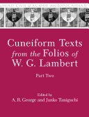 Cuneiform Texts from the Folios of W  G  Lambert  Part Two