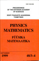 Proceedings of the Estonian Academy of Sciences, Physics and Mathematics
