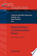 Advanced Topics in Control Systems Theory Book