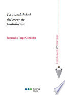 Book cover for LA EVITABILIDAD DEL ERROR DE PROHIBICION