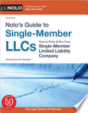 Nolo   s Guide to Single Member LLCs Book PDF
