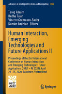Human Interaction, Emerging Technologies and Future Applications II