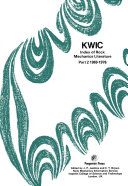 KWIC Index of Rock Mechanics Literature