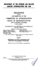 Department of the Interior and Related Agencies Appropriations for 1989  Testimony of public witnesses for resource management programs