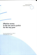 Effective Access to the Law and to Justice for the Very Poor
