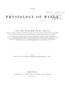 On the Physiology of Wings