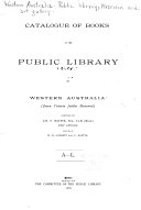 Catalogue of Books in the Public Library of Western Australia