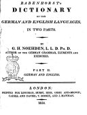 Rabenhorst s Dictionary of the German and English Languages in Two Parts  By G  H  Noeden     Part 1   2  