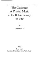 The Catalogue of Printed Music in the British Library to 1980