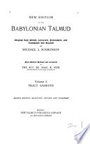 New Edition of the Babylonian Talmud  Tract Sabbath  c1896 Book