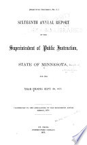 Annual report of the State Superintendent of Public Instruction to the Legislature of Minnesota