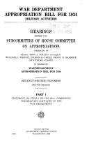 War Department Appropriation Bill for 1934 (Military Activities)