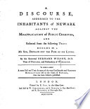 A Discourse, addressed to the Inhabitants of Newark against the misapplication of Public Charities ... From the ... text: Ecclus. iv. 1 ... To which is added a ... true account of the ... Benefactions left to the town of Newark, etc