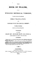 The Book of Psalms in an English Metrical Version