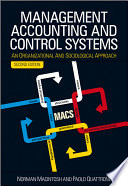 Management Accounting and Control Systems Book