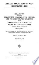 Judiciary Implications of Draft Registration  1980 Book PDF