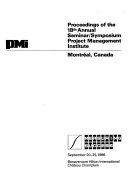 Proceedings of the     Annual Seminar Symposium  Project Management Institute