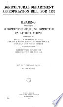 Hearings Before Subcommittee of House Committee on Appropriations