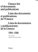 Unesco List of Documents and Publications