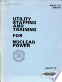 Utility Staffing and Training for Nuclear Power