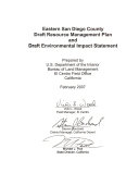 Eastern San Diego County Resource Management Plan