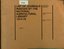 List of Journals Indexed by the National Agricultural Library, 1974-76
