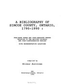 A Bibliography of Simcoe County, Ontario, 1790-1990