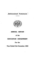 Annual Report Of The Education Department