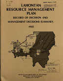 Lahontan Resource Management Plan