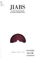 The Journal of the International Association of Buddhist Studies