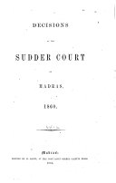 Judgments of the Sudder Court in Regular and Special Appeals