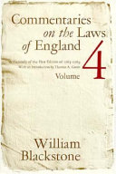 Commentaries on the Laws of England  Volume 4