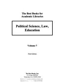 The Best Books for Academic Libraries  Political science  law  education