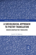 Read Pdf A Sociological Approach to Poetry Translation