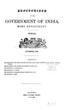 Proceedings of the Government of India. Home Department, 1864