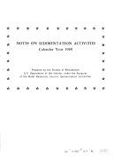 Notes on Sedimentation Activities