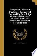 ESSAYS IN THE THEORY OF NUMBER