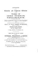 Catalogue of an Extensive and Important Collection of the Works of George Cruikshank, the Property of Albert M. Cohn ...
