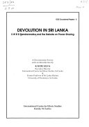 Devolution in Sri Lanka