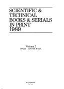 Scientific and Technical Books and Serials in Print Book